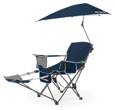 Imagen del producto de Silla reclinable con sombrilla, protección UPF 50+, plegable, ideal para camping y jardín