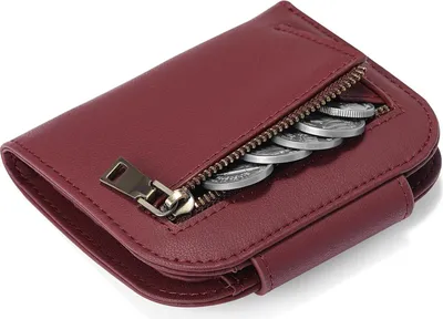 Produktbild von Kompakte Damen Leder Geldbörse,Mini Geldbeutel mit RFID-Schutz,kleines Portemonnaie für Frauen mit Reißverschluss,großes Münzfach,mehrere Kartenfächer