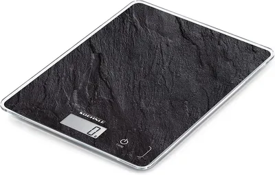 Produktbild von Digitale Küchenwaage 5kg mit Marmormuster, LCD Display, 1g Genauigkeit, Tara Funktion, Sensor Touch, Elektronische Waage, Schiefer