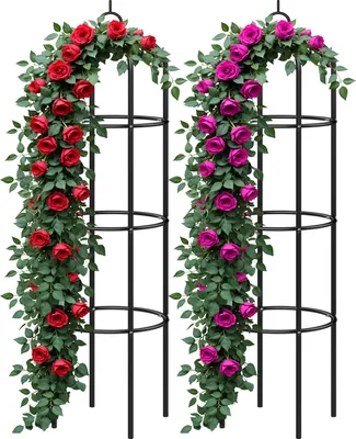 Produktbild von GARDEBRUK® 2x Rosensäule 200x40cm Metall Stabil Wetterfest Garten Rankgitter Rankhilfe Ranksäule Metallsäule Gartensäule
