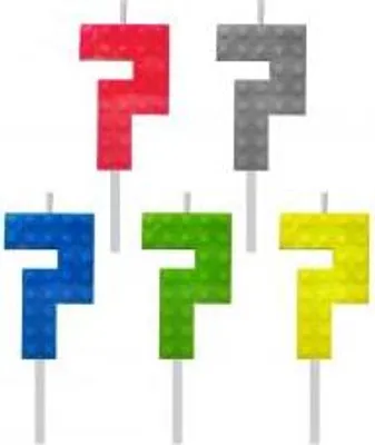 Immagine prodotto di Blocchi di candele di compleanno, numero 7, altezza 5,5 cm