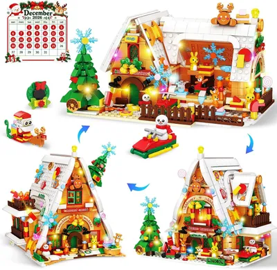 Productafbeelding van Adventskalender peperkoekhuis mini bouwspeelgoed