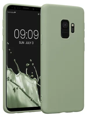 Produktbild von kwmobile Handyhülle für Samsung Galaxy S9 Hülle - TPU Case - Kabelloses Laden - Schutzhülle Cover in Graugrün