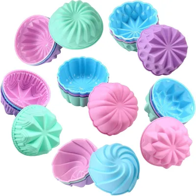 Zdjęcie produktu dla Silikonowe foremki do muffinek, 7,6 cm, 24 sztuki, kolor: jasny