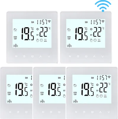Produktbild von 5X WiFi Smart Thermostat 3A Raumthermostat Wasserheizungsgeräte Fußbodenheizung, LCD-Display, APP-Steuerung, Manueller/automatischer Modus