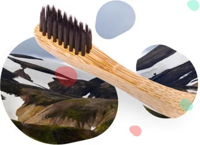 Produktbild von öko Zahnbürste Bambus+Aktivkohle Borsten Nordics 1 St