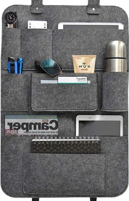 Image de Protection pour siège arrière de voiture pour enfants, en fourrure haut de gamme résistante, organiseur de siège, protection de siège arrière (gris)