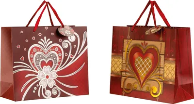 Produktbild von Moderne Geschenktüten Herzen und Liebe im 4er Set Abmessung 31x26x12cm