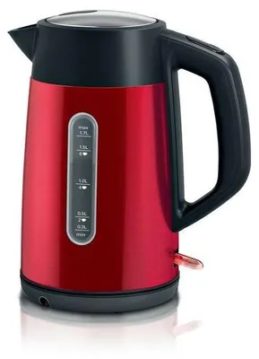 Obrázek produktu pro Bosch TWK4P434, 1,7 l, 2400 W, Černá, Červená, Nerezová ocel, Indikátor úrovně vody, Zabezpečení proti přehřátí