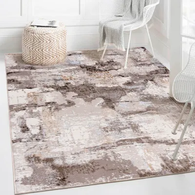 Immagine prodotto di Tappeto a pelo corto Mazovia - Tappeto astratto beige per soggiorno, camera da letto, adatto agli allergici - 160x230 cm