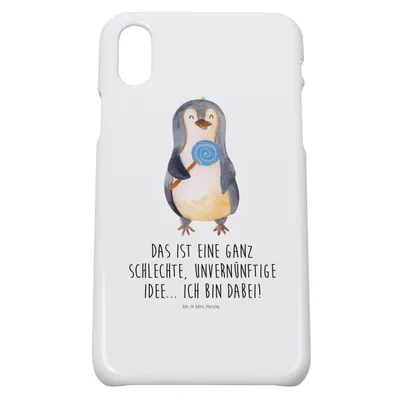 Produktbild von Mr. & Mrs. Panda Iphone 10 Handyhülle Pinguin Lolli - Weiß - Geschenk, Rabauke, Handy, Süßigkeiten, Unvernünftig, Cover, X, Hülle, Pinguine