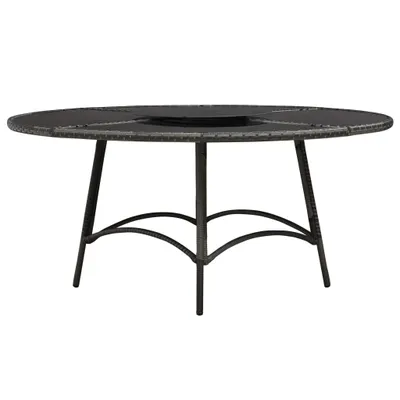 Immagine prodotto di vidaXL set da pranzo da giardino 7 pezzi con cuscini in poly rattan grigio
