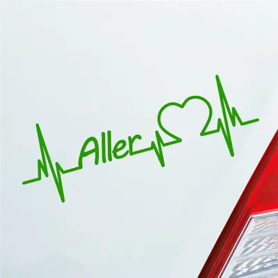 Produktbild von Auto Aufkleber Aller Herz Puls Fluss River Wasser Water Liebe Love 19x7 cm Hellgrün Sticker Heckscheibenaufkleber