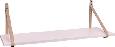 Produktbild von ABRATO® Wandregal Mandelfarbe 60x25x1,8 cm Schweberegal mit Ledergurten Aufhängung Beige