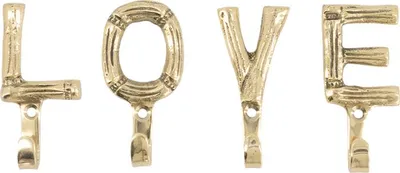 Produktbild von Doing Goods Bodhi Bamboo Love Haken Set - Antique Shiny | Wandelemente