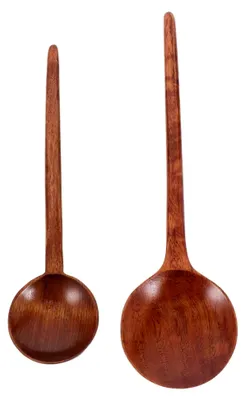 Produktbild von 2 Stück Holzlöffel mit langem Griff, japanischer Suppenlöffel aus natürlichem Holz, großes Fassungsvermögen zum Servieren von Ramen, Suppe und Salat, robustes Küchenutensil