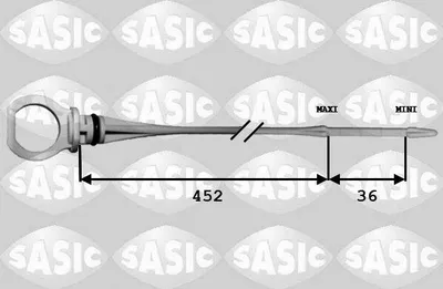 Produktbild von SASIC 1940008 Ölmessstab Ölpeilstab Ölstab passend für PEUGEOT 206 Schrägheck (2A/C) 307 (3A/C) 206 SW (2E/K) für CITROËN C3 I Schrägheck (FC, FN)