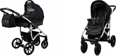 Produktbild von BabyLux® Largo | 2in1 Kinderwagen Set | White Dots | Kombikinderwagen | Kinderwagenset | Buggy +