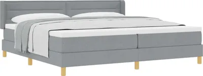 Obrázek produktu pro vidaXL Skříňová postel s matrací světle šedá 200 x 200 cm látka