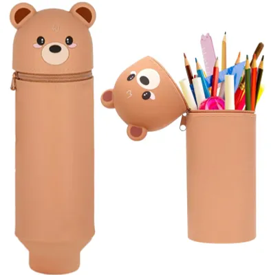 Produktbild von 2-in-1 Silikon-Federmäppchen für Mädchen und Jungen (lila)
