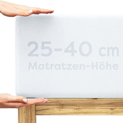 Produktbild von Spannbettlaken 200x220-220x240 Boxspringbett Bettlaken, Spannbetttuch für Matratzen bis 40cm - Wolkenfeld - Stretch Gummizug & Rutschfest - Weiß