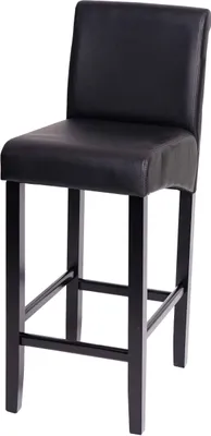 Produktbild von Barhocker HWC-C33, Barstuhl Tresenhocker, Holz MVG-  schwarz matt, dunkle Beine, Kunstleder
