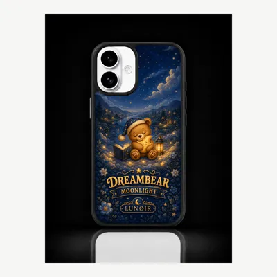 Imagen del producto de Funda para iPhone 16, funda protectora para teléfono móvil con diseño de osito de peluche – LUNØIR ©