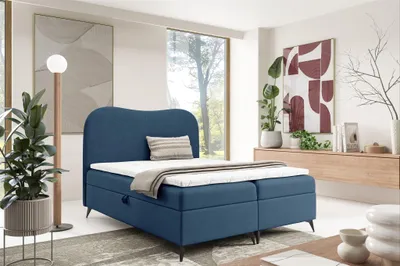 Produktbild von Boxspringbett Schlafzimmerbett BLAIR PREMIUM 160x200cm Stoff Now or Never Blau