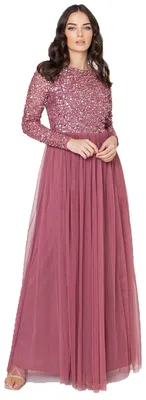Produktbild von Maya Deluxe Damenkleid für Hochzeitsgäste, große Größen, auffälliges Design, hoher Bund, mit Pailletten
