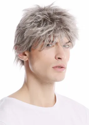 Produktbild von WIG ME UP Herrenperücke Struppig Kurz Grau Hellgrau GFW1169-51