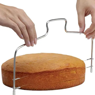 Taartsnijder mit 2 Drähten, höhenverstellbar, Edelstahl, 32 cm