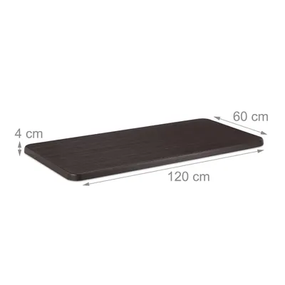 Produktbild von Relaxdays Gartentisch, Holzoptik, eckiger Klapptisch, Kunststoff, Metall, Balkontisch, HxBxT: 74 x 120 x 60 cm, braun