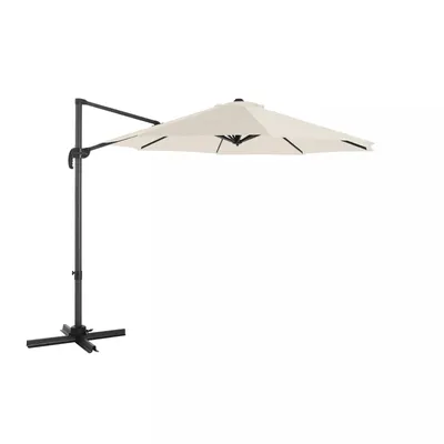 Produktbild von In And OutdoorMatch Ampelschirm Jada - Sonnenschirm - 360 drehbar - Terrassenschirm - 300 cm - UV-Schutz bis UPF 50+ - verstellbarer Neigungswinkel - Gartenschirm - mit Kurbel und Ständer - Weiß
