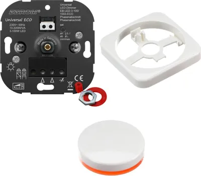 Produktbild von EBROM® Set LED Drehdimmer 1003 + BJ Zentralscheibe 2115-214 Reflex SI alpinweiß