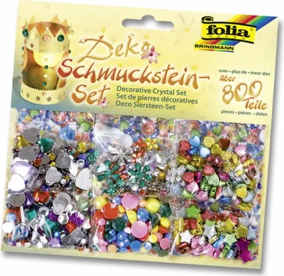 Produktbild von folia Schmucksteine-Set, über 800 Teile sortiert