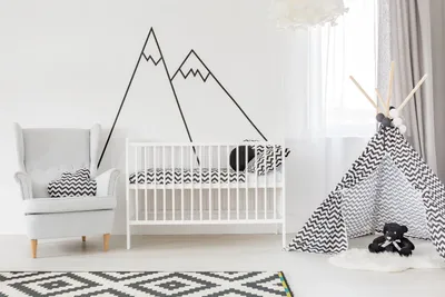Obrázok produktu pre Decords – nástenná dekorácia, geometrické línie hôr, žltá farba