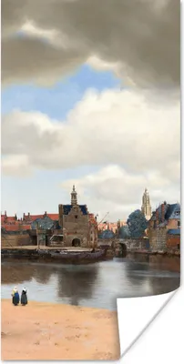 Produktbild von MuchoWow® Poster Ansicht von Delft - Gemälde von Johannes Vermeer 20x40 cm - Plakat - Foto