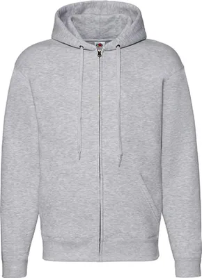 Produktbild von Fruit of the Loom 62-034-0 | Premium Hooded Sweat-Jacket - Farbe: Heather Grey - Größe: XXL