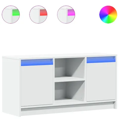 Obrázok produktu pre vidaXL TV skrinka s LED osvetlením Biela 100x34x50 cm Materiál na báze dreva