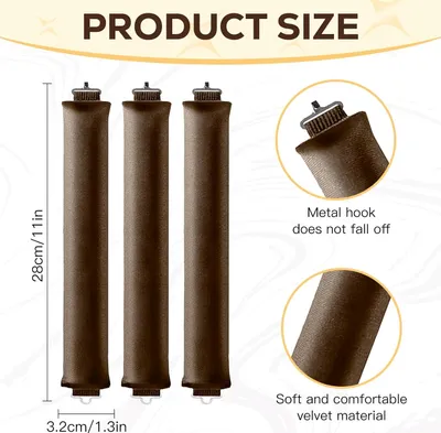 Produktbild von Heatless Curls Band 3 Stück,Neu Lockenwickler über Nacht Overnight Blowout Locken Ohne Hitze Diy Overnight Curls Gummi Hitzefreier Lockenwickler Locken üBer Nacht für Mittleres Langes Haar (Schwarz)