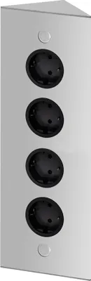Produktbild von THEBO 4-fach Energie-Ecksäule ST 3007/320 in Aluminium / Ecksteckdosen / Steckdosenleiste / Steckdosen