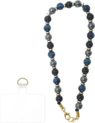 Produktbild von Handyketten, Handyanhänger Perlen, Handygurt, Universelle Handyperlen, Schwarz Blau