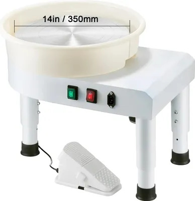 Obrázek produktu pro Hrnčířský kruh, nastavitelná rychlost, uživatelsky přívětivý design, 450W 35cm Bílý
