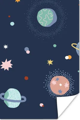 Produktbild von MuchoWow® Poster Weltraum - Kinder - Sterne 120x180 cm - Kunstposter