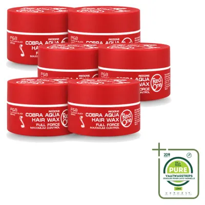 Immagine prodotto di 6 x Cera modellante per capelli Red One Cobra Aqua - Massima tenuta - 150 ml - Confezione grande - 6 pezzi