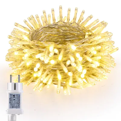 LED-Lichterkette 10 m, 100 warmweiße LEDs, Timer, IP44