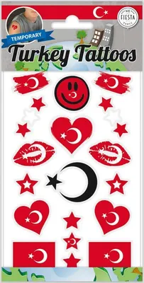 Produktbild von 1 Bogen Türkei Fan Tattoos temporär