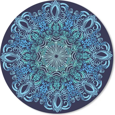 Produktbild von MuchoWow® Mauspad Mousepad Mandala - Blau - Muster 20x20 cm - Mousepads - Maus Mat - Pad - Mausunterlage - Schreibtischmatte