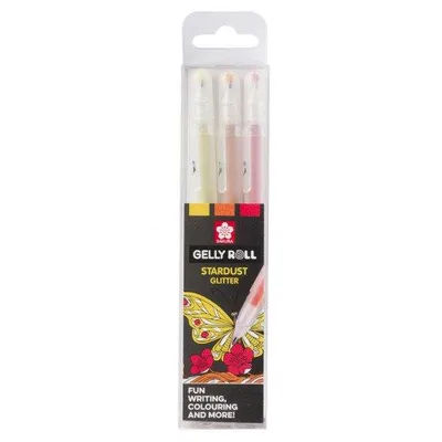 Obrázok produktu pre Sakura Stardust Happy, Guľôčkové pero s vrchnákom, Meď, Zlato, Červená, Viacfarebný, Plast, atrament s vodným základom, Blistr