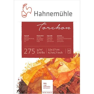 Produktbild von Hahnemühle Torchon Aquarellblock - 275 g/m² - 12 x 17 cm - 20 Blatt